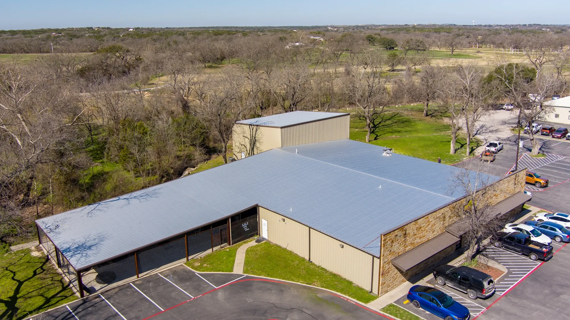 Commercial roofing project at a Central Texas restaurant