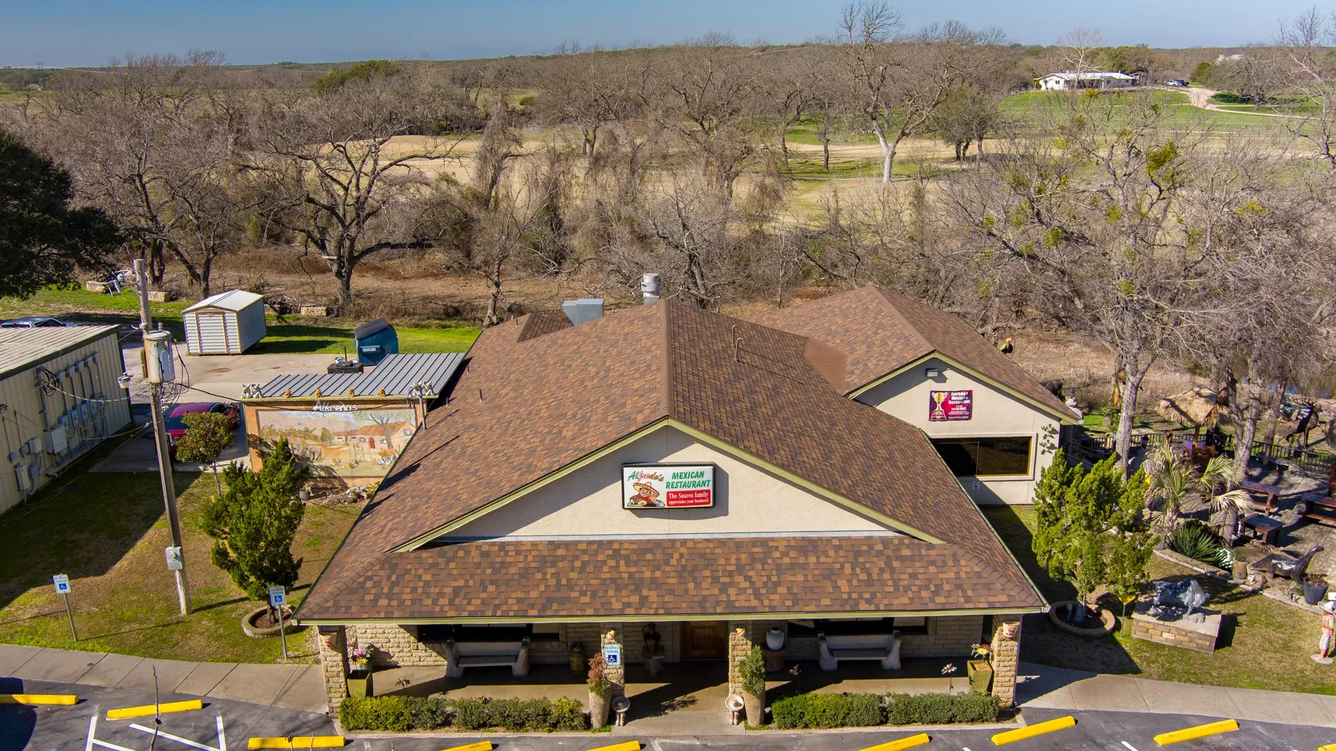 Restaurant exterior roofing project by Ark Roofer