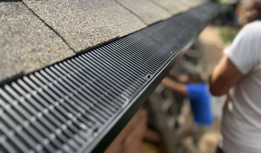 Gutter guard installation on a Pflugerville home