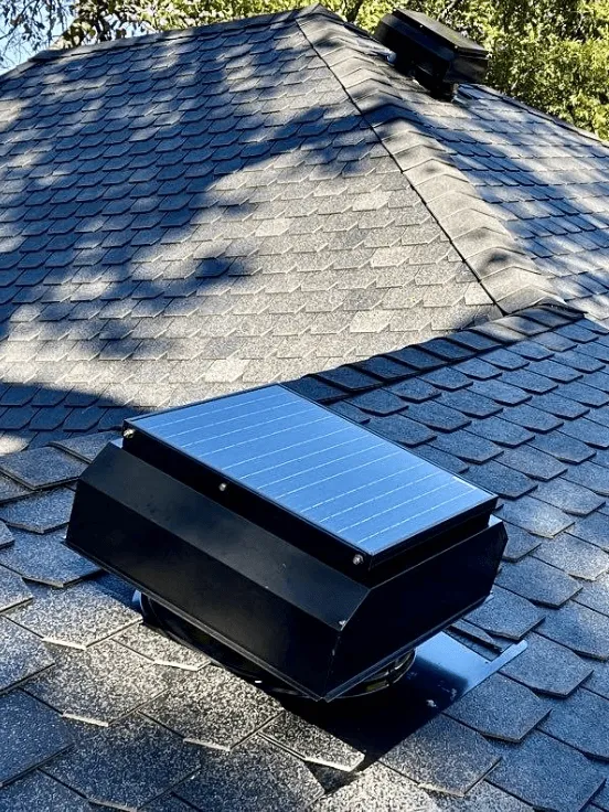 Soffit and intake ventilation installation showing proper airflow design
