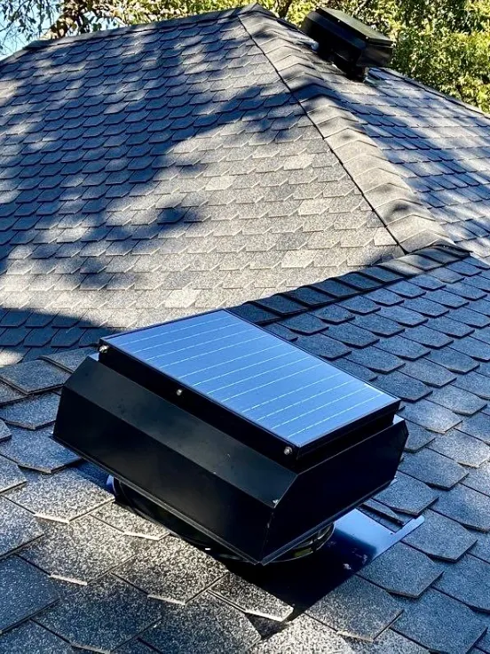 Soffit and intake ventilation installation showing proper airflow design