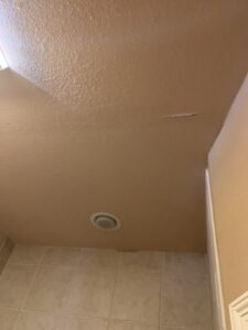 Water damage on ceiling