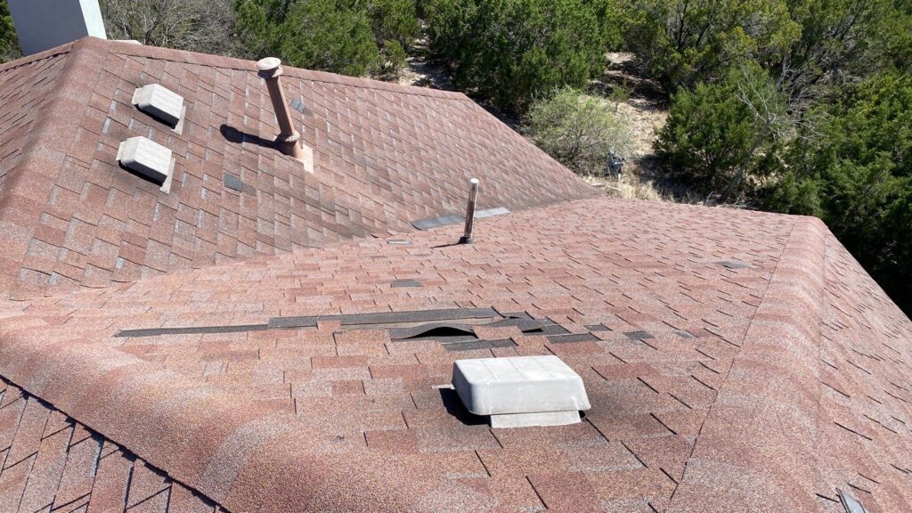 Damaged shingles