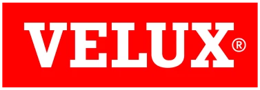 VELUX logo in red and white