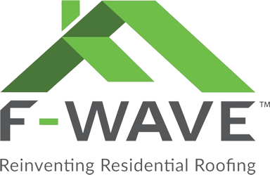 F-Wave company logo with the slogan "Reinventing Residential Roofing