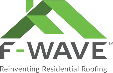 F-Wave company logo with the slogan "Reinventing Residential Roofing